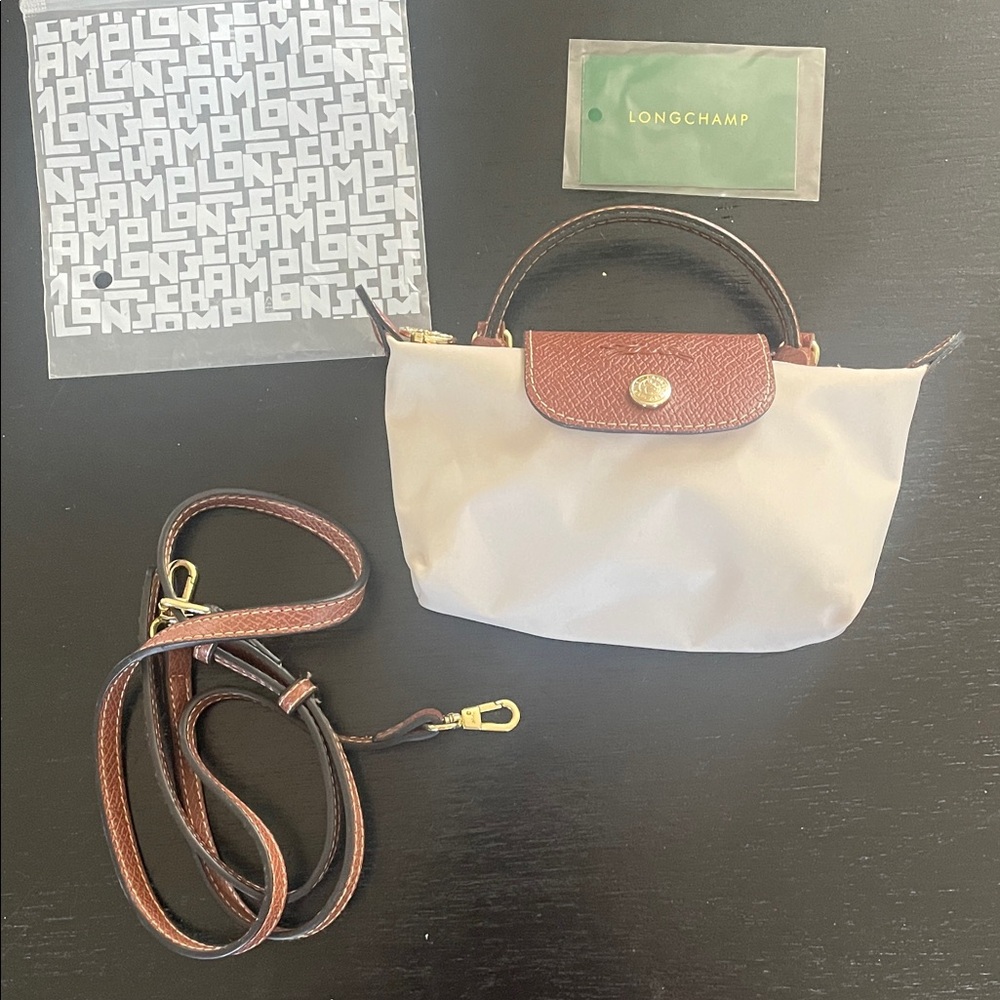 Longchamp Le Pliage Mini Pouch Nylon Crossbody in Color Paper